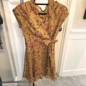 Short floral wrap dress
